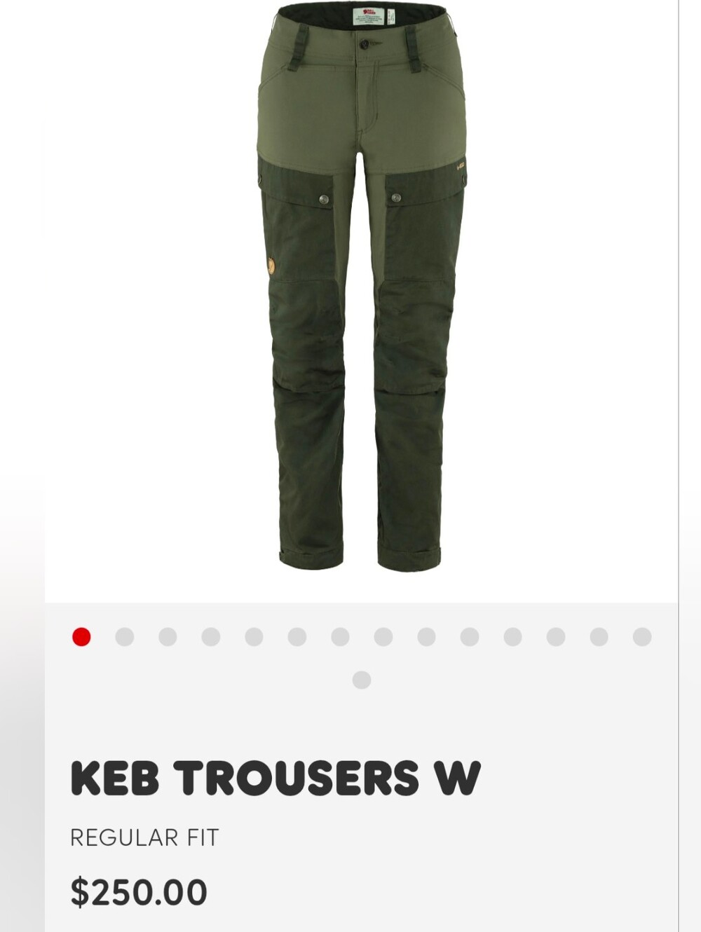 Fjallraven Women's Keb Trousers Size 34/26" Waist — Deep Forest/Laurel Gree, NWT